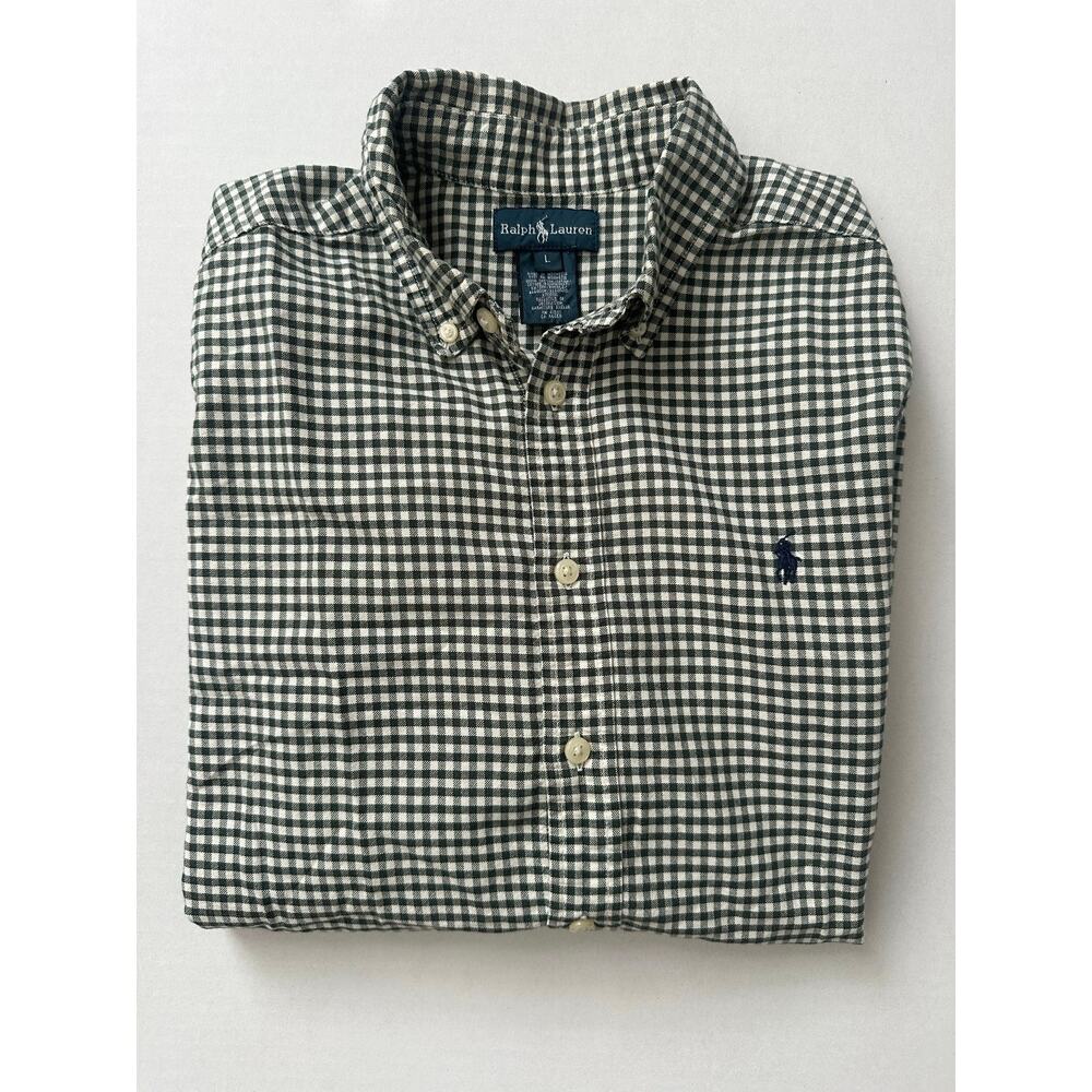Ralph Lauren green gingham button down long sleeve size large